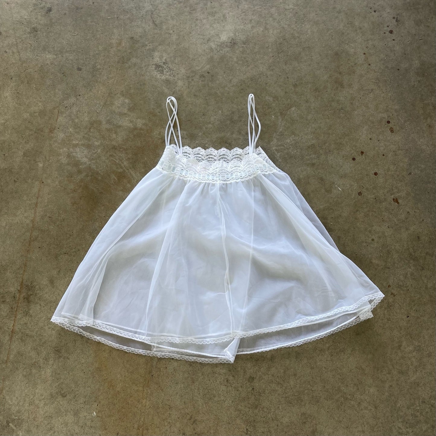 Vintage White OLGA Slip Top with lace