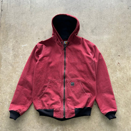Carhartt hoodie workwear jacket red size XL