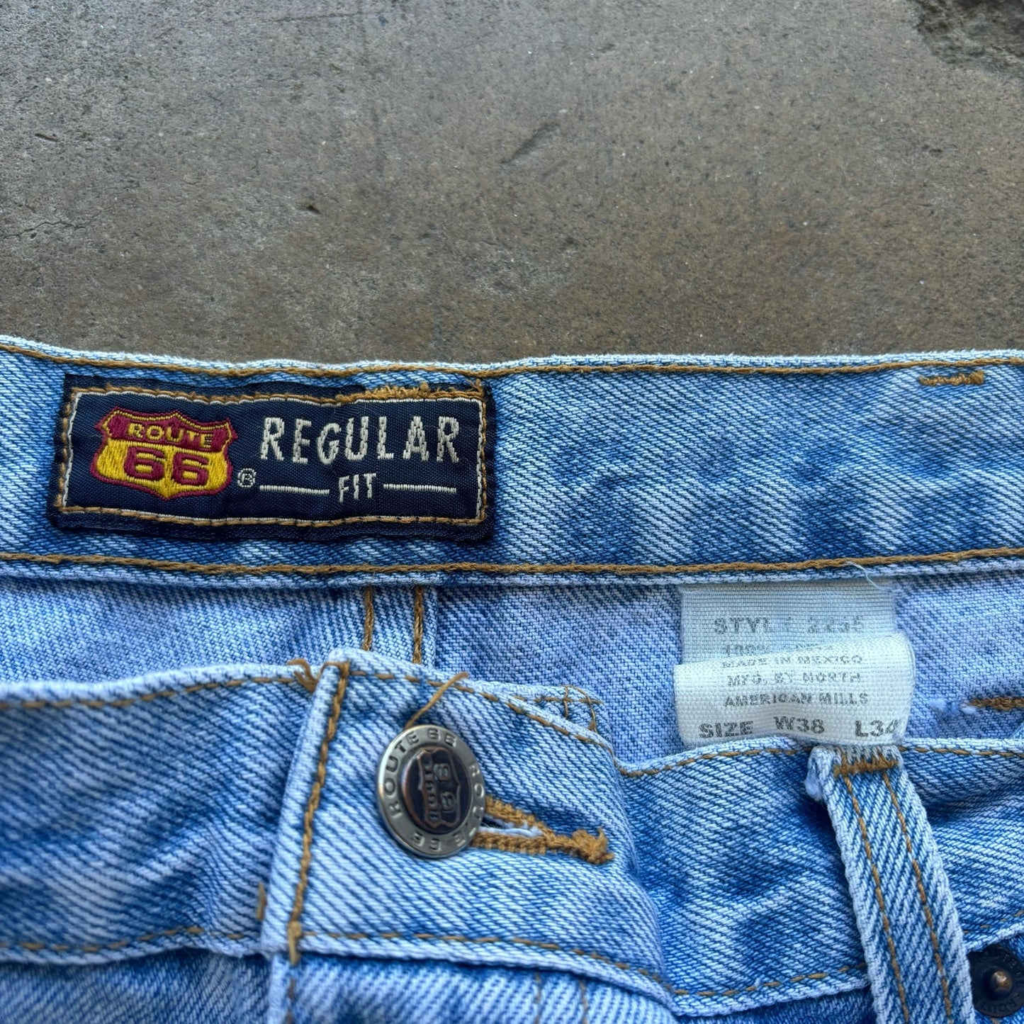 Men's Vintage Light Wash Route 66 Jeans Size 38x34