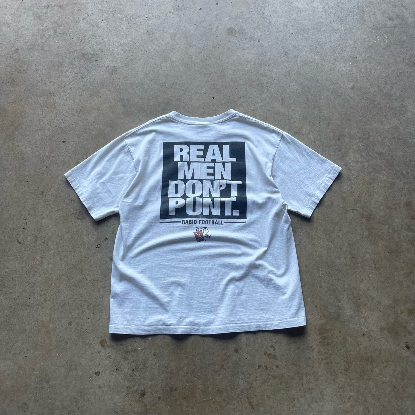 Vintage 90s "Real Men Dont Punt" Espn Football Shirt