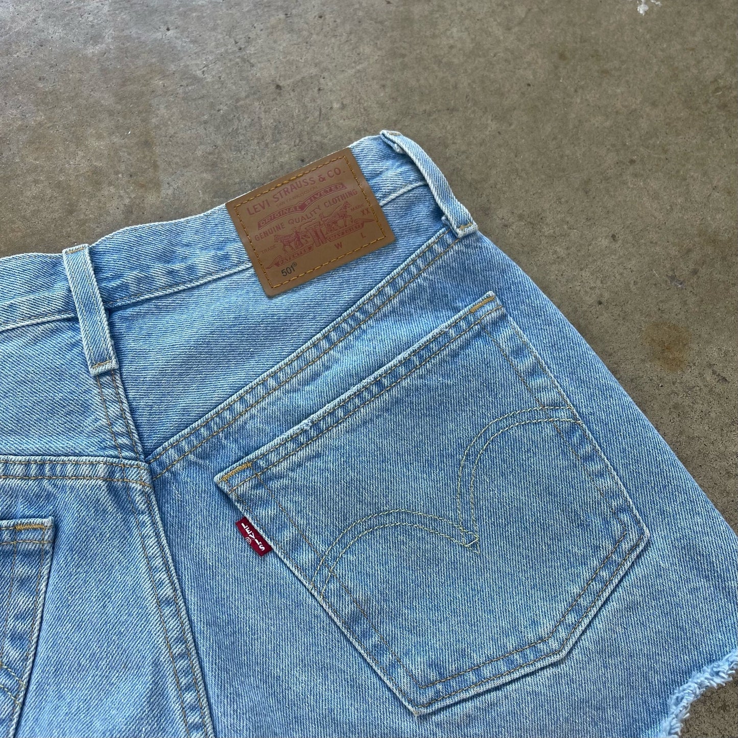 Levis 505 Cut Off Jorts With a Great Washed Denim