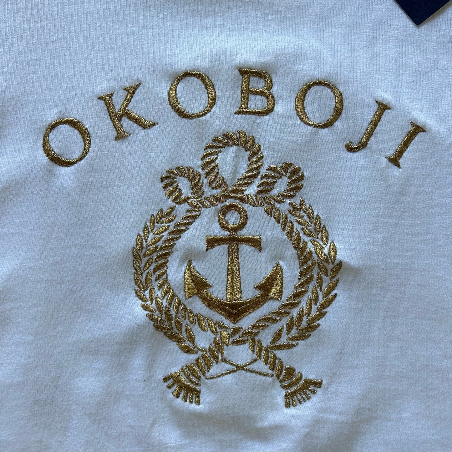 Vintage NWT SINGLE stitch okoboji gold embroidery tshirt size M