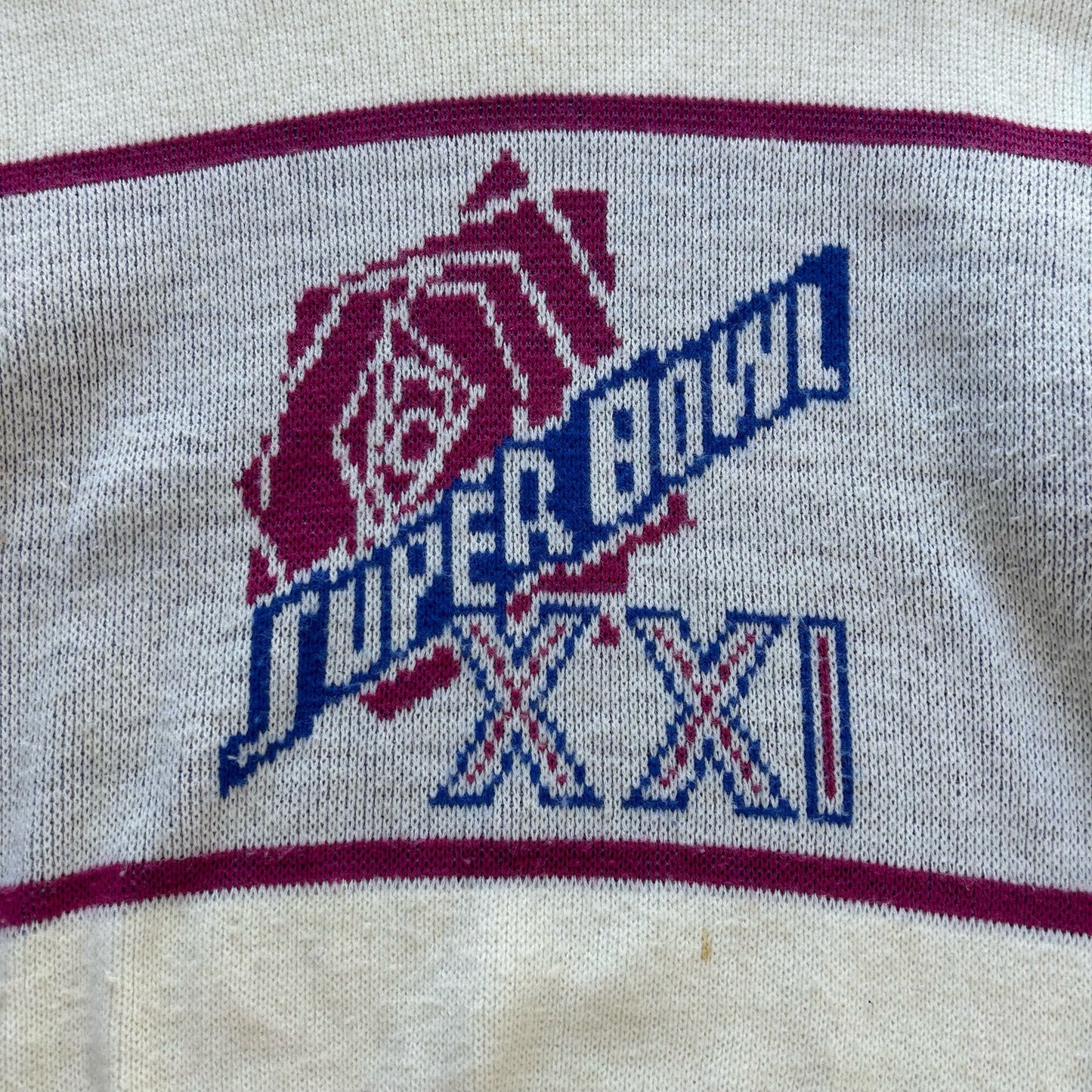 Vintage Cliff Engle Super Bowl XXI Sweater Sz XL 1987 Rose Bowl NFL Football Wool