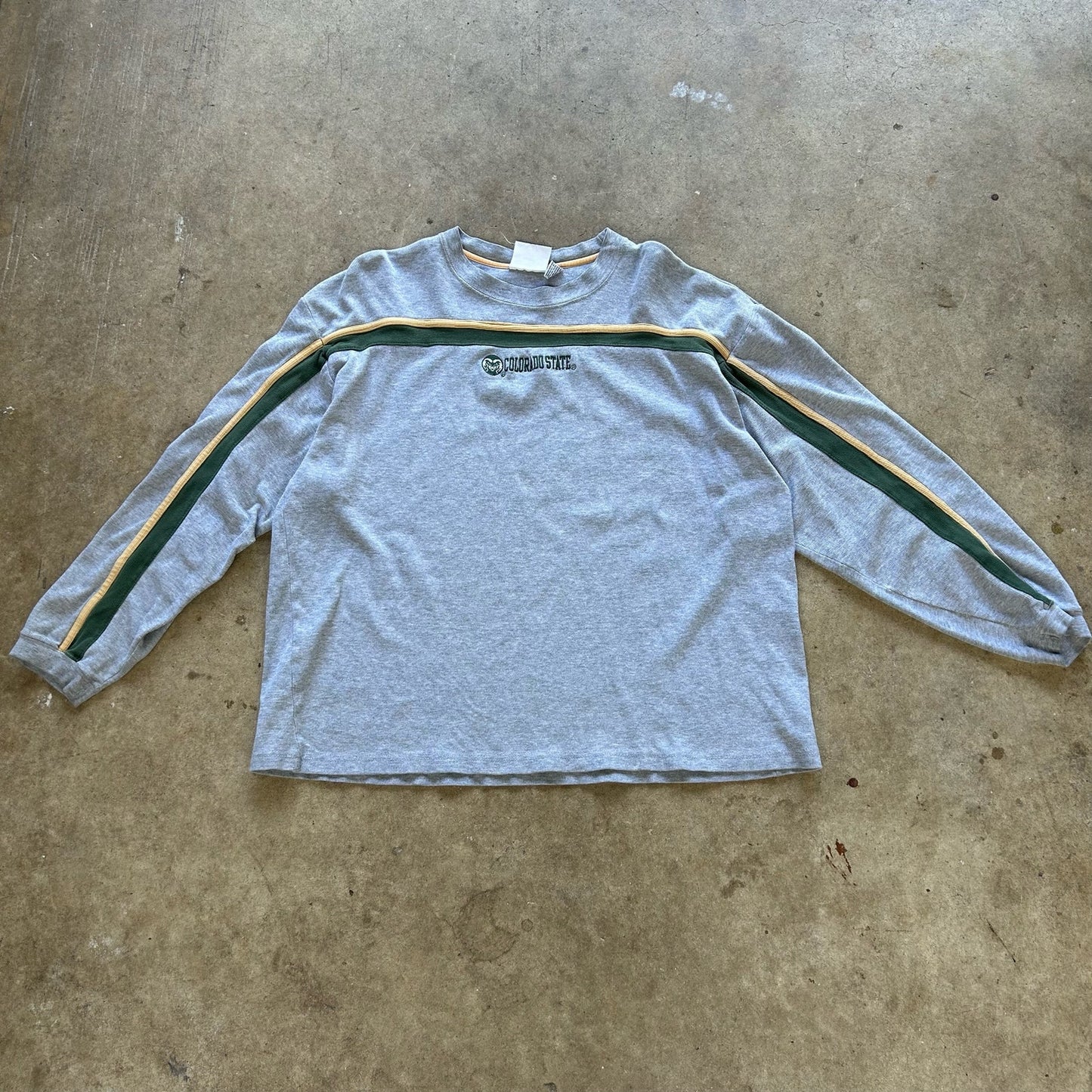 Vintage 90s CSU Rams XXL Longsleeve Stripes down the arm