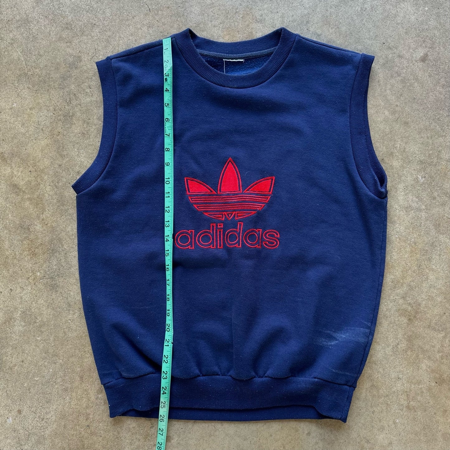 Vintage 80s Adidas Spell Out Trefoil Sweater Vest