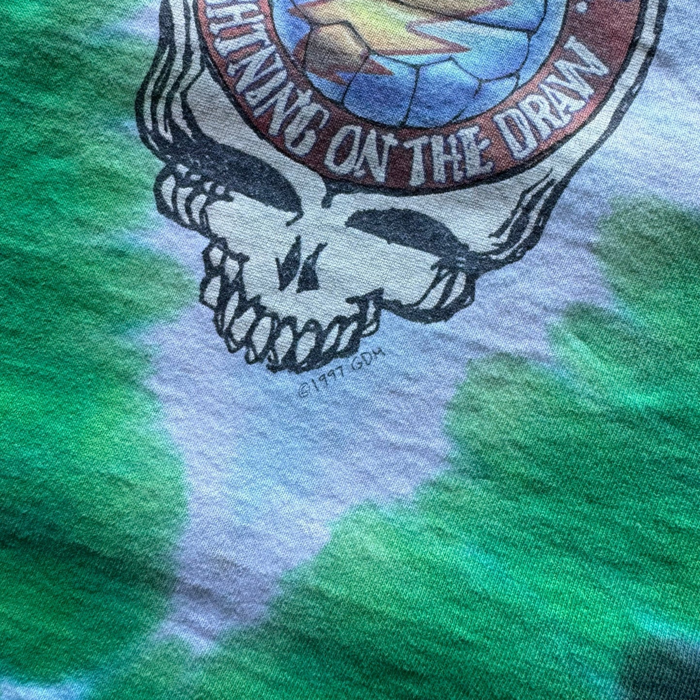 Vintage 1997 World Cup Soccer Greatful Dead Tie-Dye Dead Headers Lighting On the Draw T Shirt