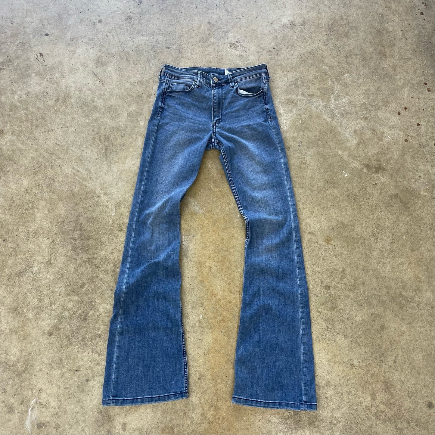 Flare Denim Jeans With a Great Wash