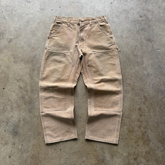 Carhartt tan double knee pants with mars logo print Size 32x28
