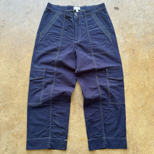 Men's Navy Blue Contrast stich cargo pants Size Large