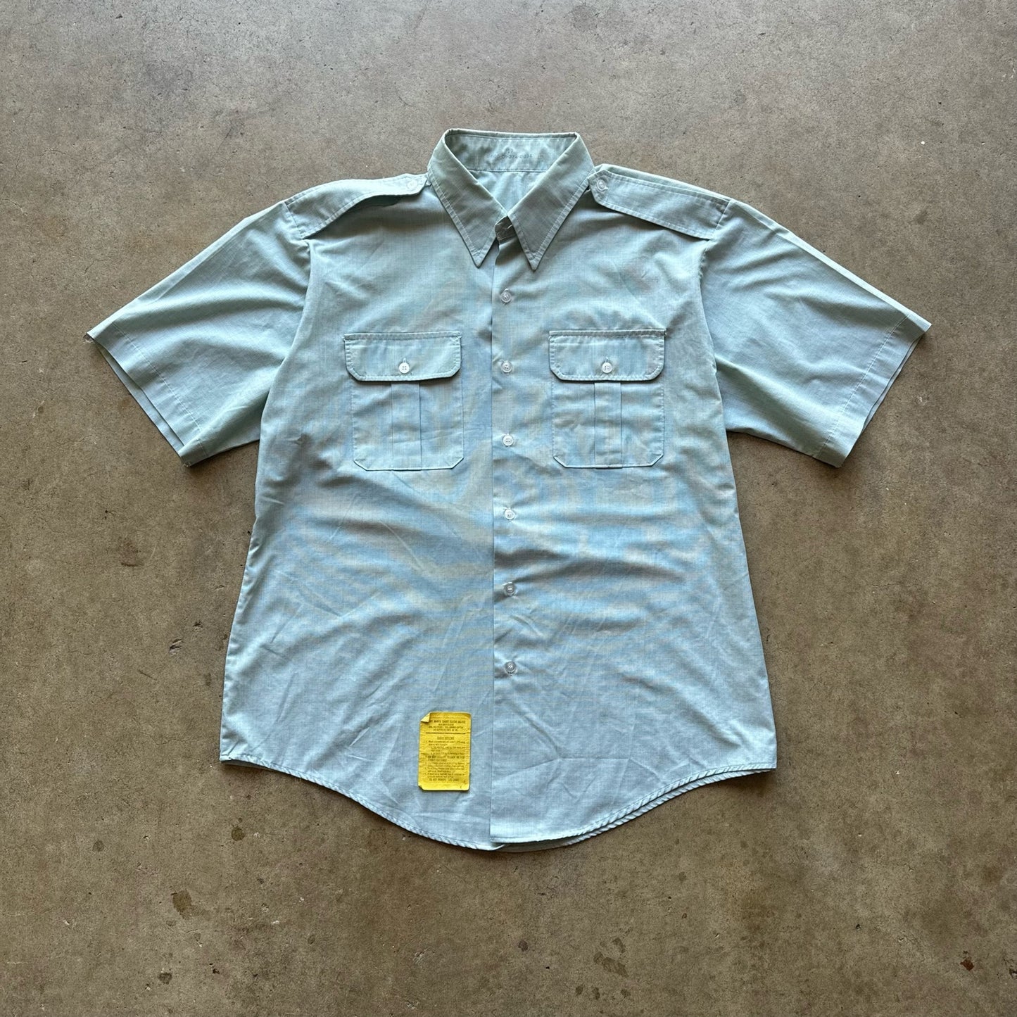 Vintage Military Button Up Short Sleeve Shirt