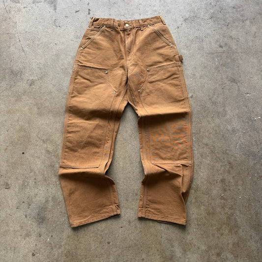 Carhartt tan double knee made in USA pants Size 33x32