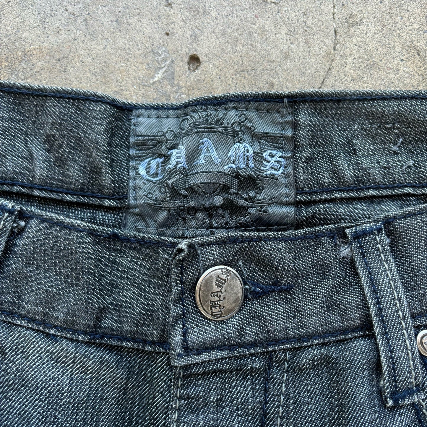 Chams Black gothic Jeans Size 32x32