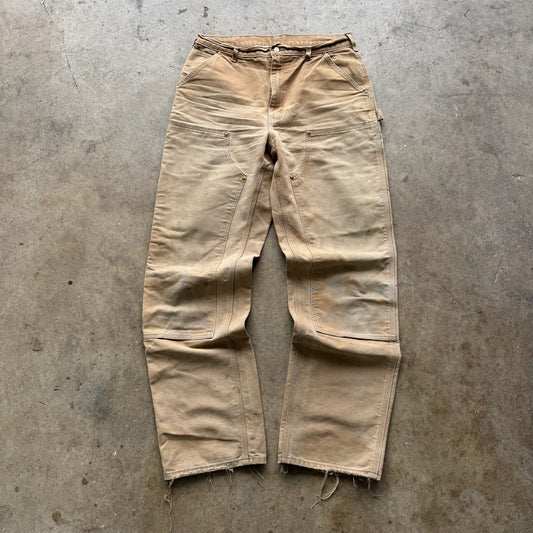Carhartt tan double knee made in USA pants Size 34x36