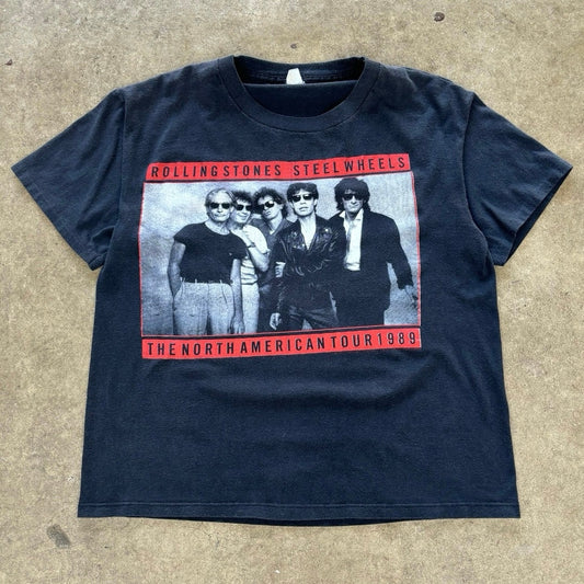 Vintage 1989 Rolling Stones Steel Wheels Tour Shirt Size Large