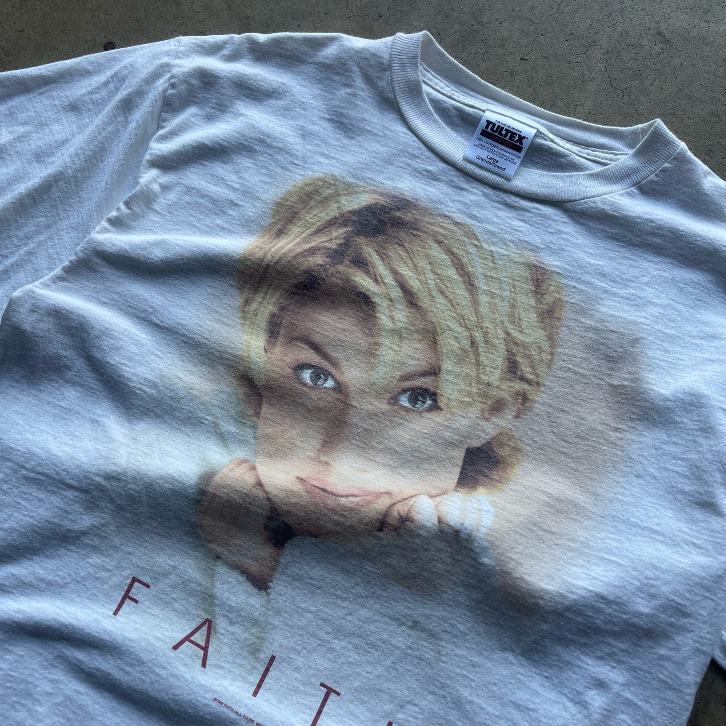 Vintage Faith Hill 1998 Country Music Tour Shirt Men’s Tultex White