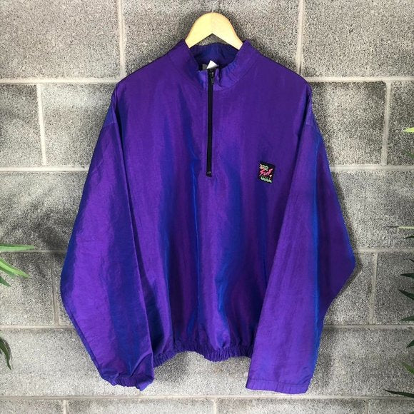 Vintage Surf Style IRIDESCENT windbreaker 1/4 zip