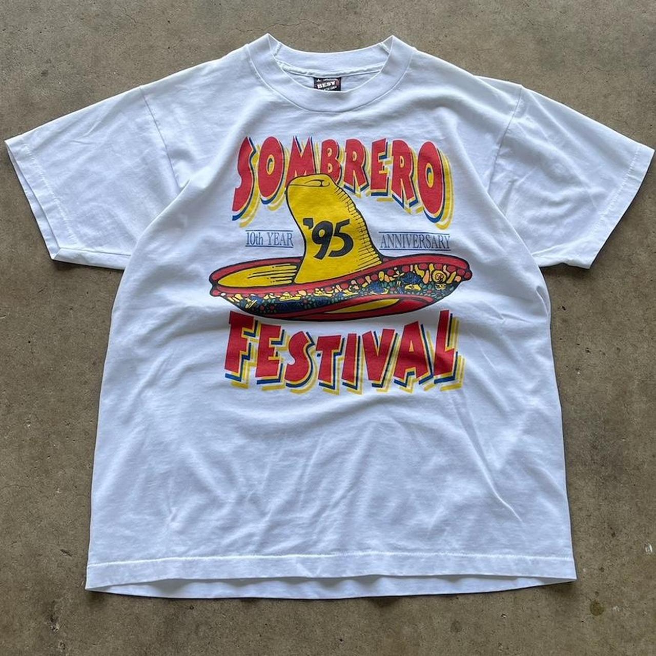 Vintage 1995 Sombrero Festival single stitch tshirt Size Large