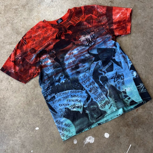 Stussy All Over Print Picture collage T-shirt