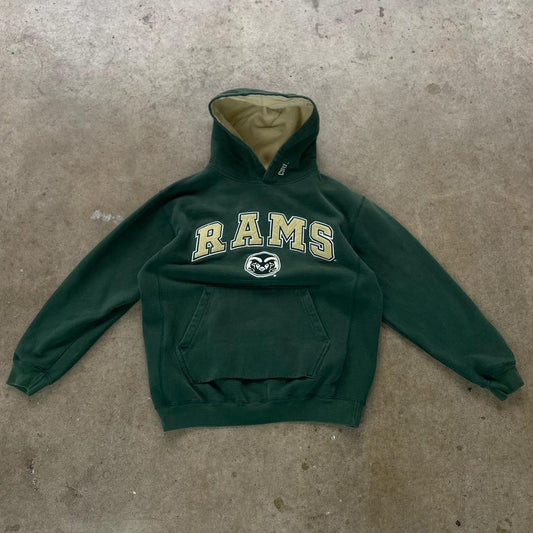 Green and gold Rams hoodie Heavyweight Material