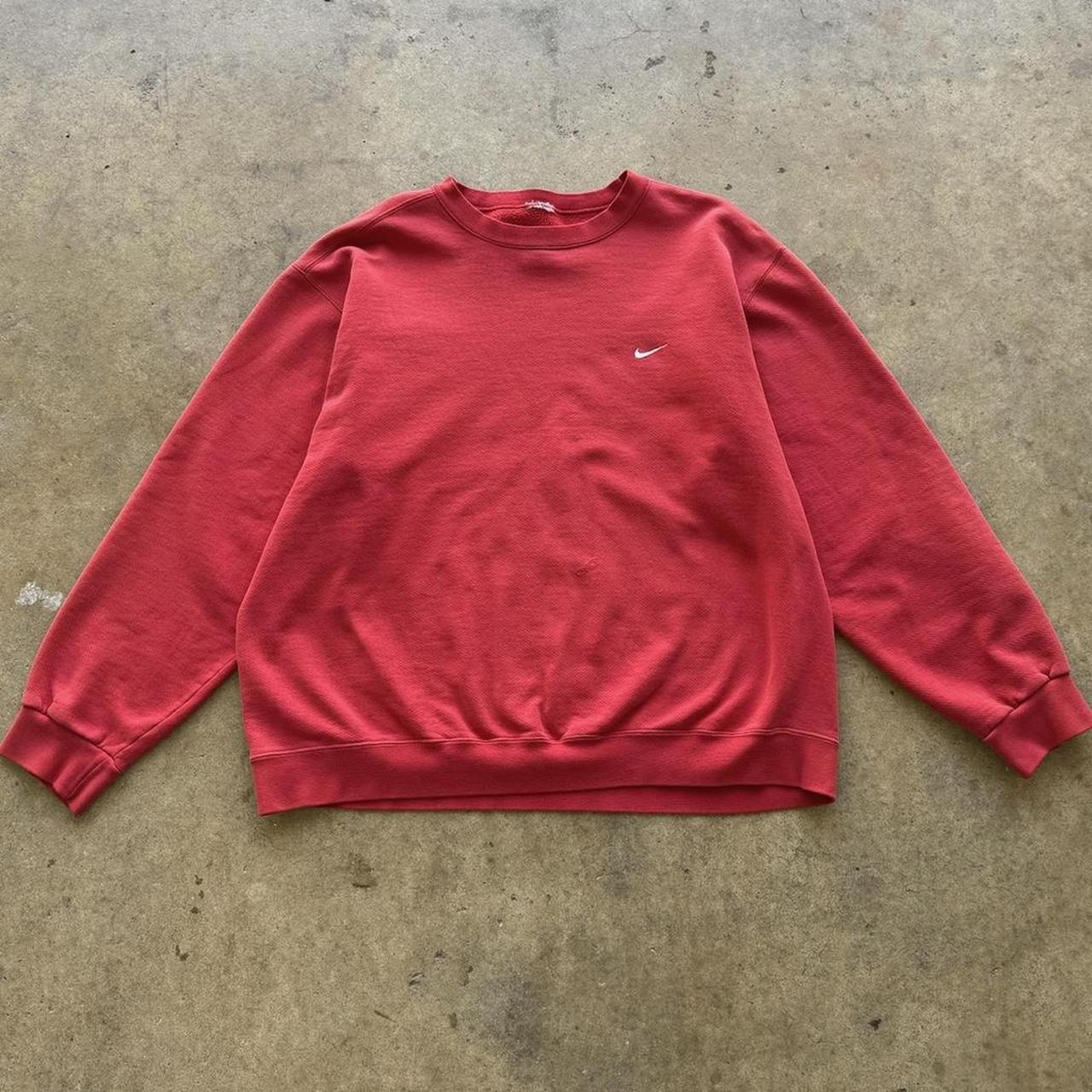 Men's Vintage 90s Red Mini swoosh Nike Crewneck Size Fits XL