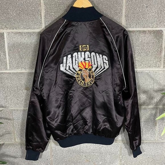 True Vintage made in USA Satin 1984 "the Jackson 5" world tour Bomber jacket