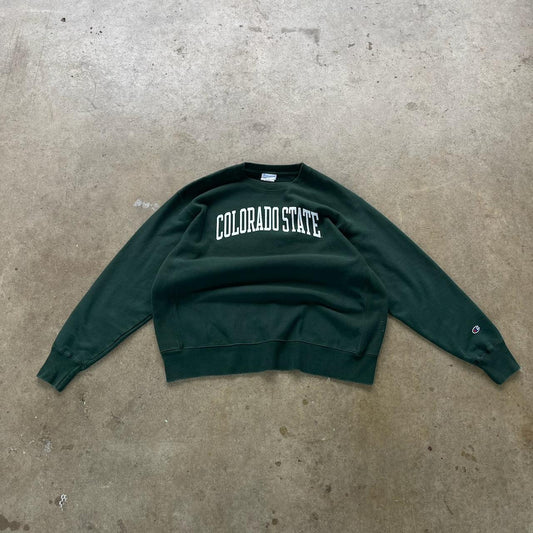 90s Colorado State University Champion Reverse Weave Crewneck