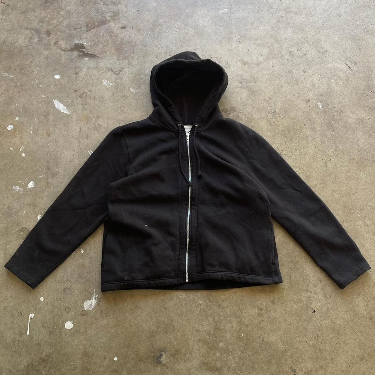 Men's All black Blank Zip-up hoodie Size Large