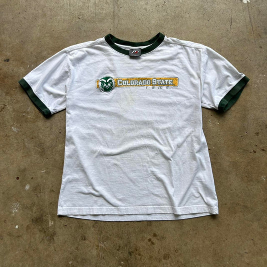 Vintage P2 CSU Rams Ringer tshirt size Large