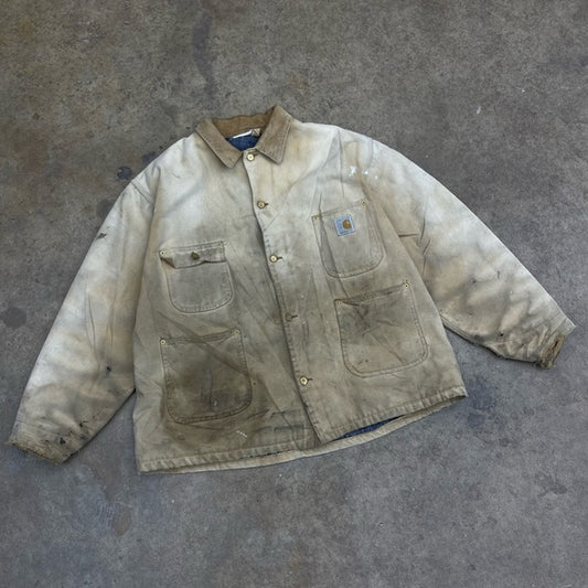 Men’s Vintage 1989 Carhartt 100th anniversary faded chore jacket size XL