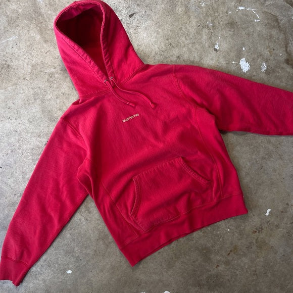 Supreme Center logo Red Heavyweight Hoodie