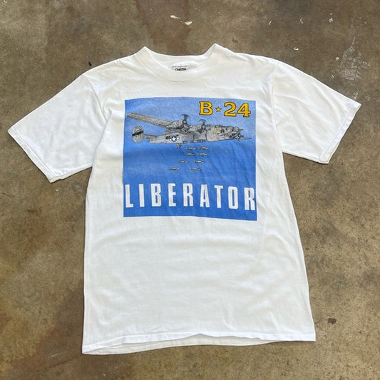 Men’s Vintage 1991 B24 Liberator fighter plane t-shirt size Large