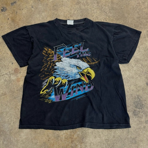 Men’s Vintage 90s Feel the wind American Thunder t-shirt size Large