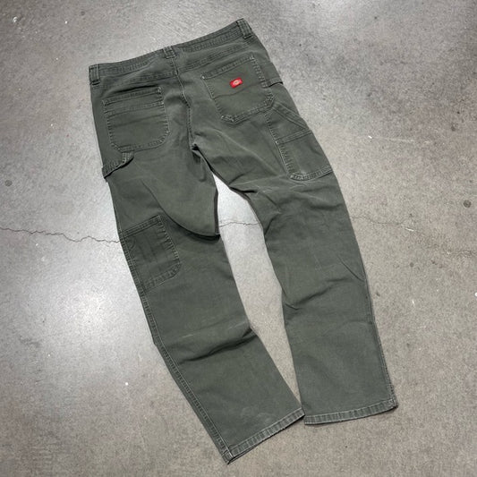 Women's Y2K Olive Green Dickies Double-knee pants Size 10