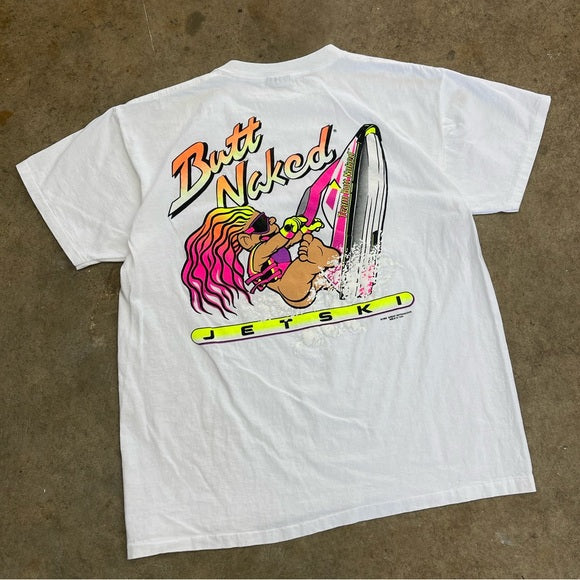 Vintage 1993 Butt Naked jet ski T-shirt size XL