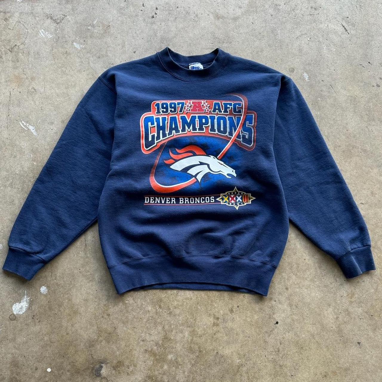 Men’s vintage 1997 Denver Broncos AFC Champions Crewneck size Large