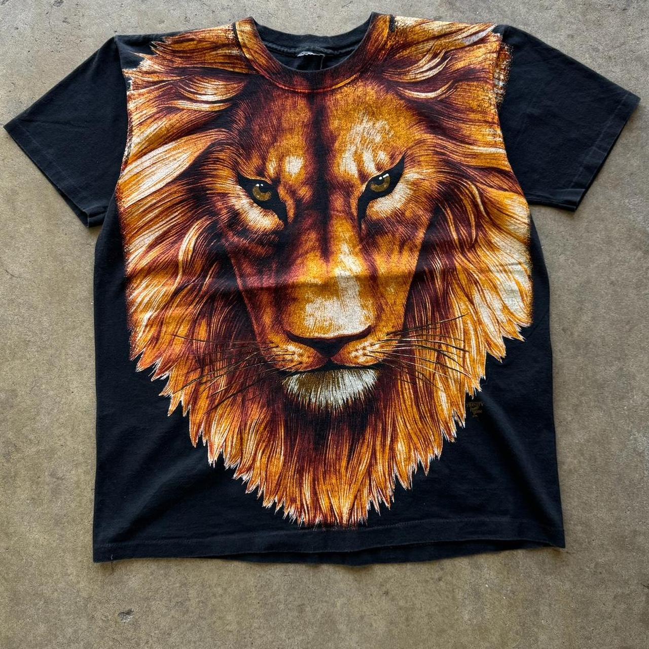 Vintage 1990s AOP Lion T-shirt Size Fits XL