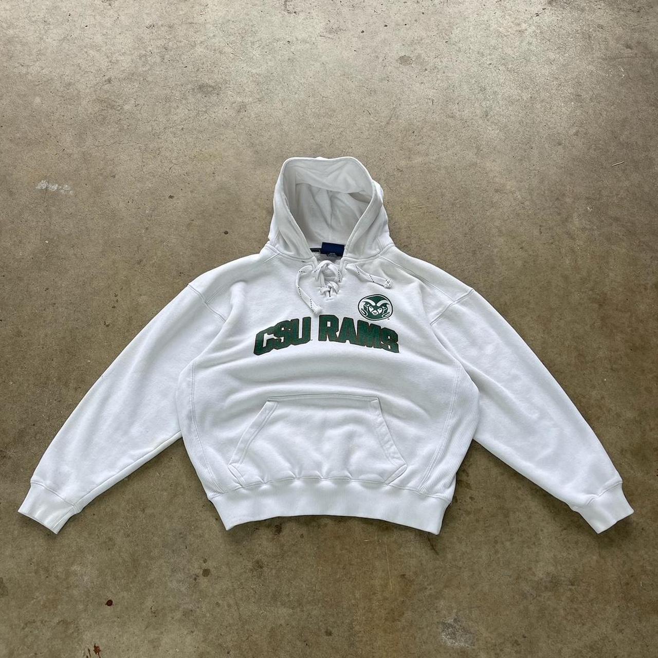 White and green Colorado State J Amaerica Hockey Style hoodie Size Large