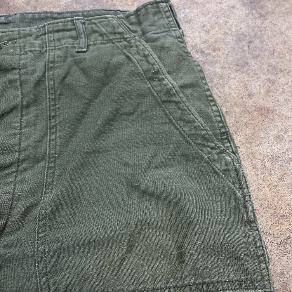 Men's Vintage 1973 Sateen OG-107 olive green Military pants 36x31