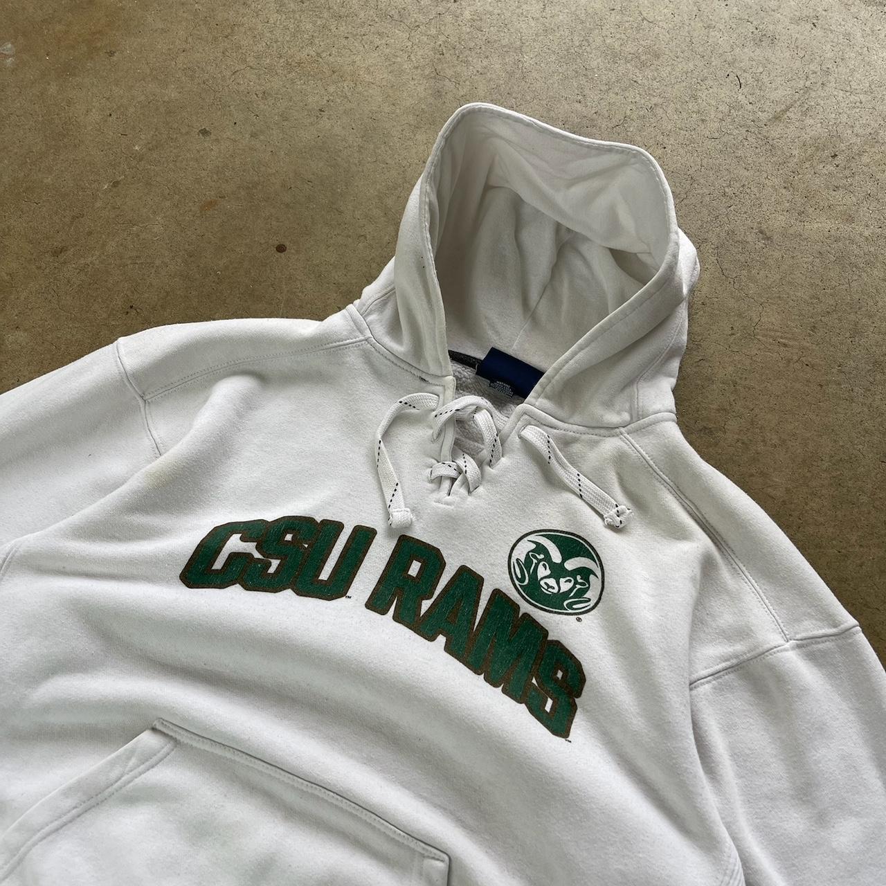 White and green Colorado State J Amaerica Hockey Style hoodie Size Large