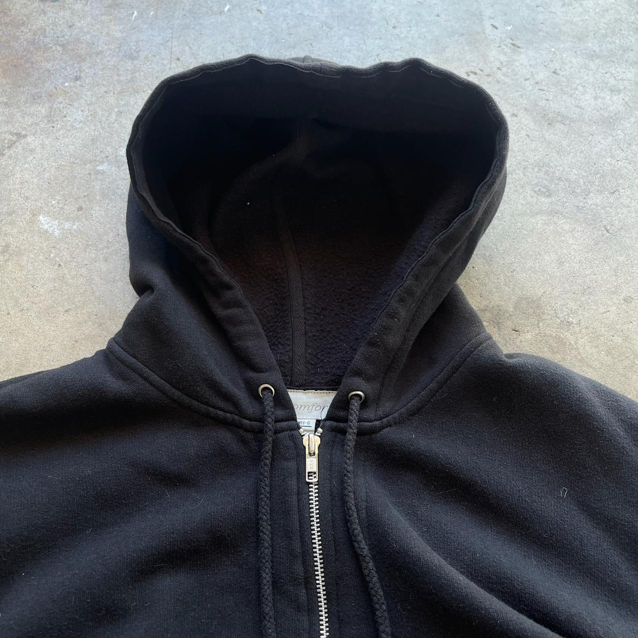 Men's All black Blank Zip-up hoodie Size Large