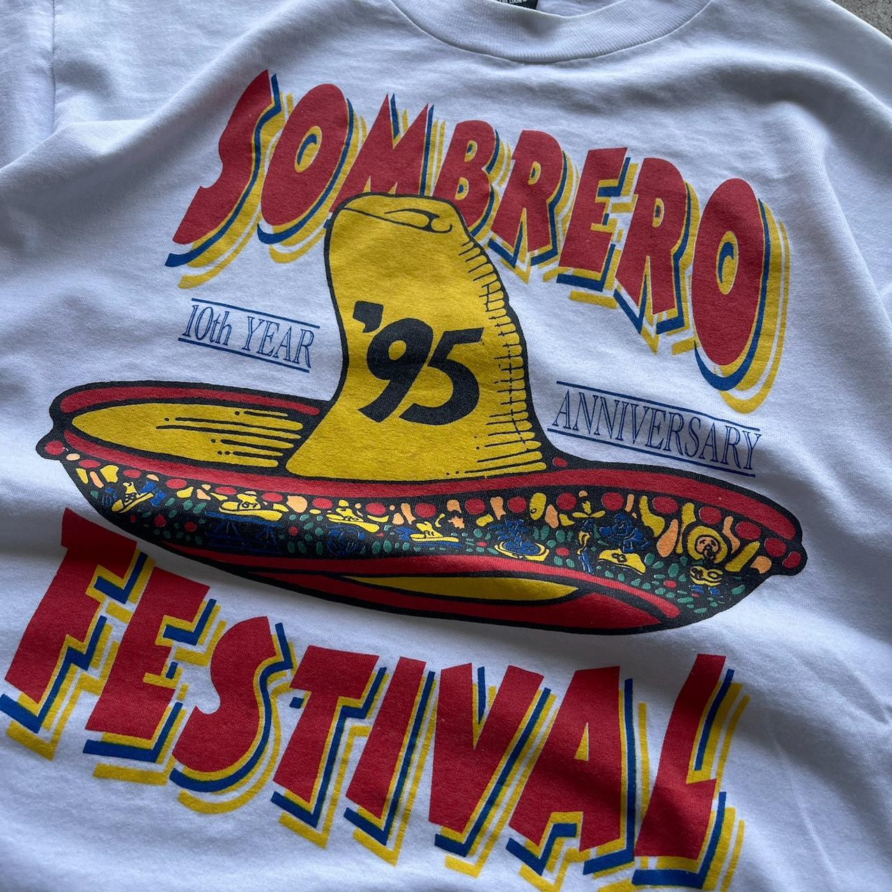 Vintage 1995 Sombrero Festival single stitch tshirt Size Large