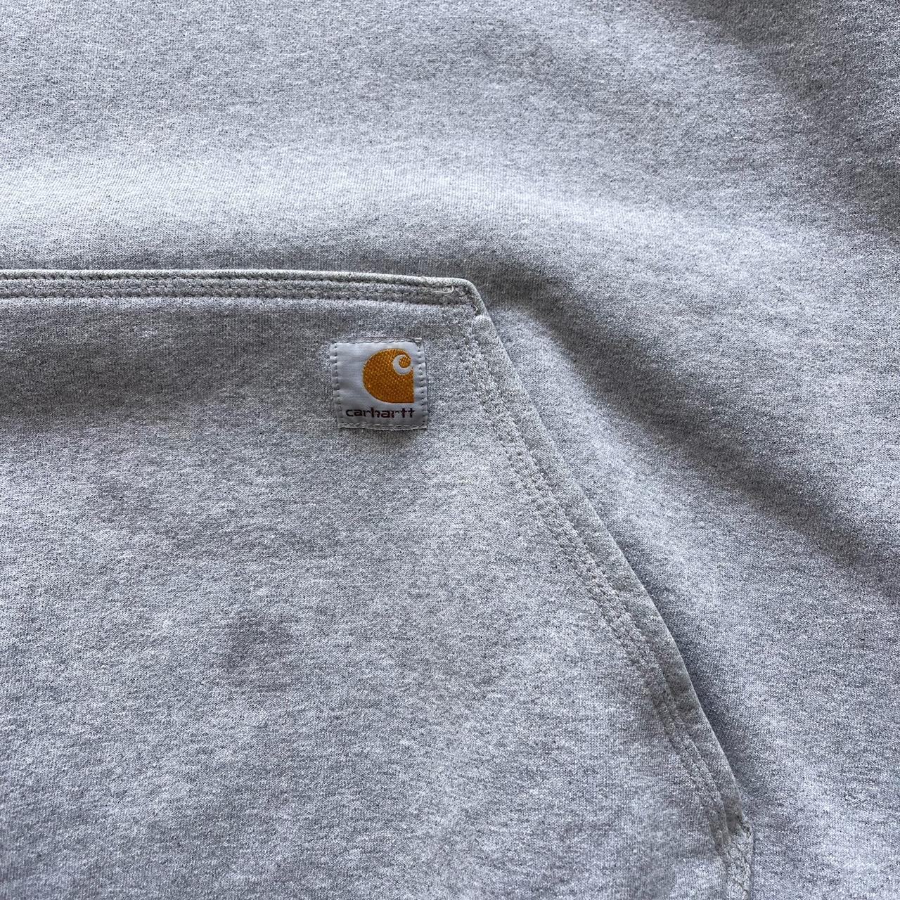 Grey Carhartt Sweatshirt Hoodie with arm hit Size Medium Fits kind of big