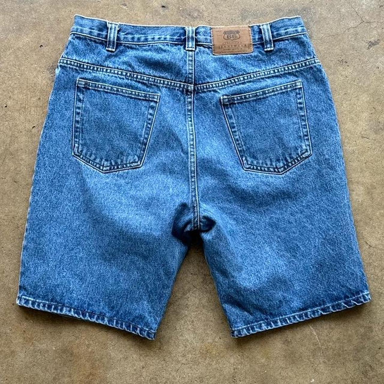 Vintage Route 66 Relaxed Fit Denim Blue Jeans Shorts