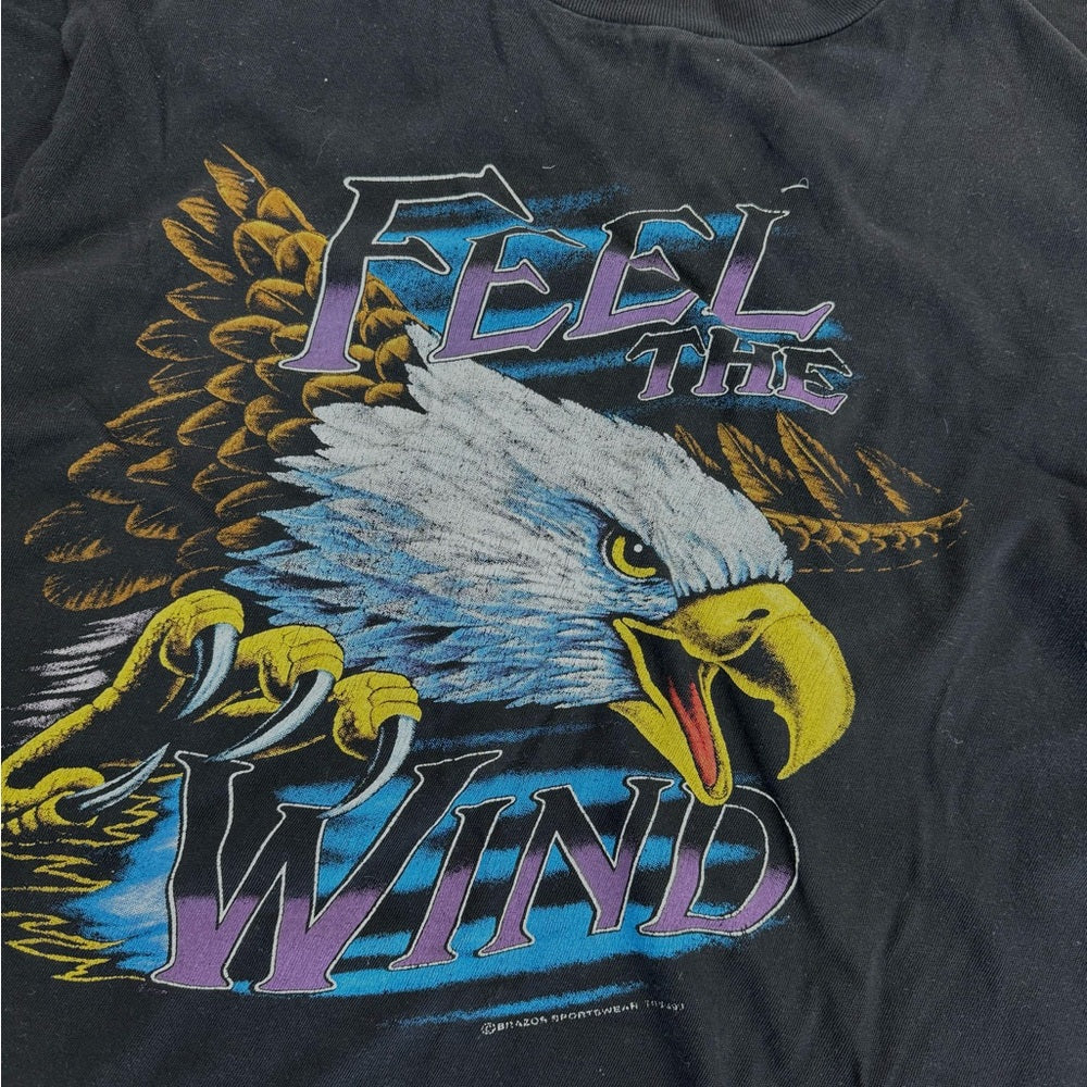 Men’s Vintage 90s Feel the wind American Thunder t-shirt size Large