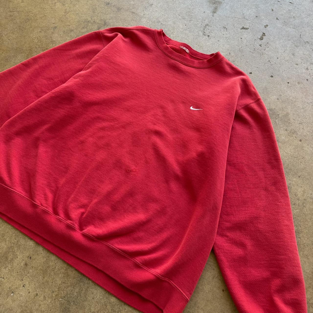 Men's Vintage 90s Red Mini swoosh Nike Crewneck Size Fits XL