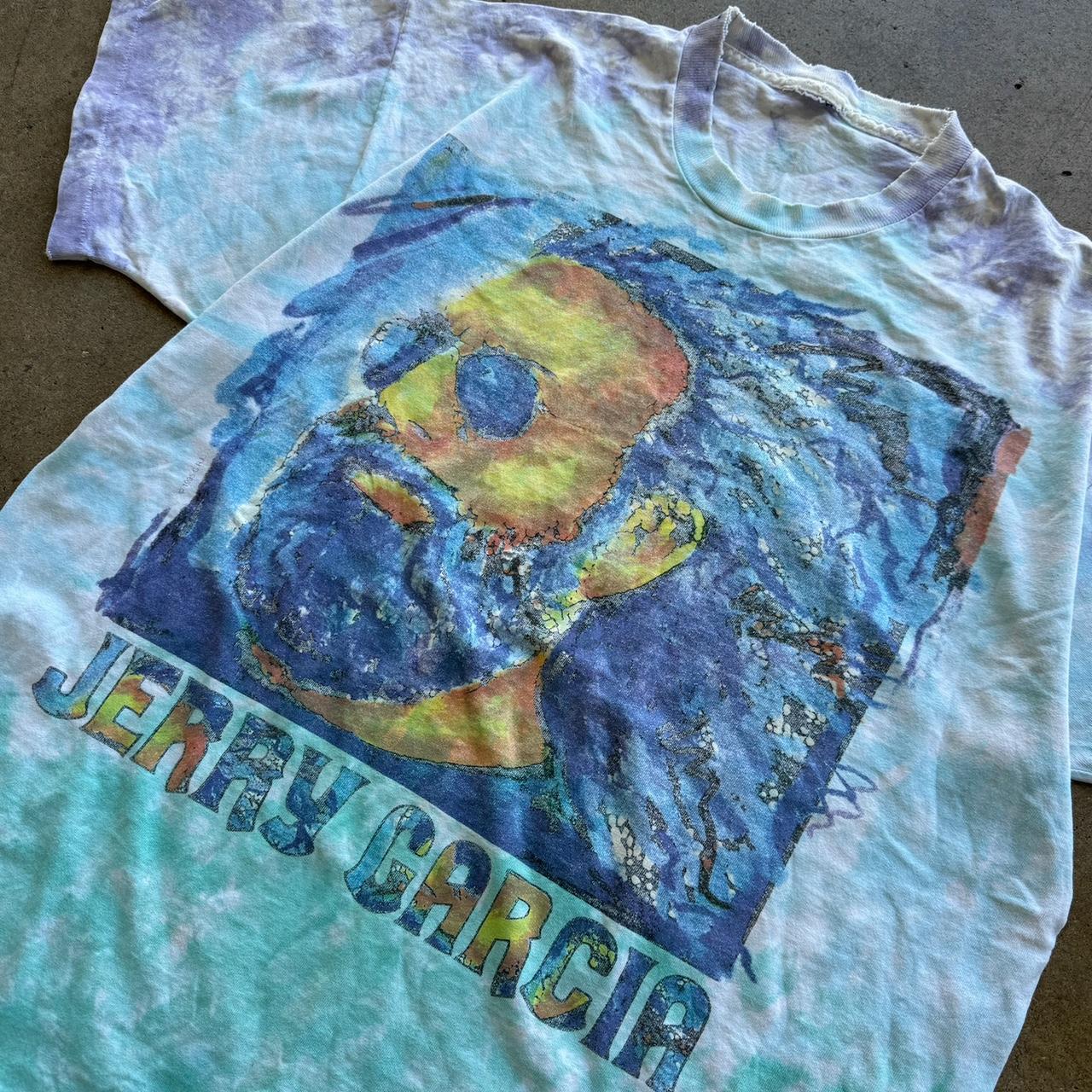 Vintage 1995 Jerry Garcia Grateful Dead Liquid Blue T-shirt Size Fits XL