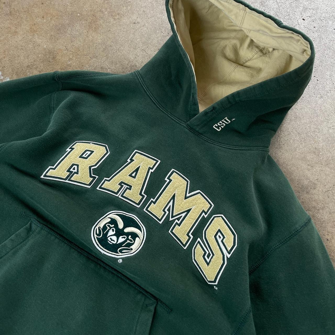 Green and gold Rams hoodie Heavyweight Material