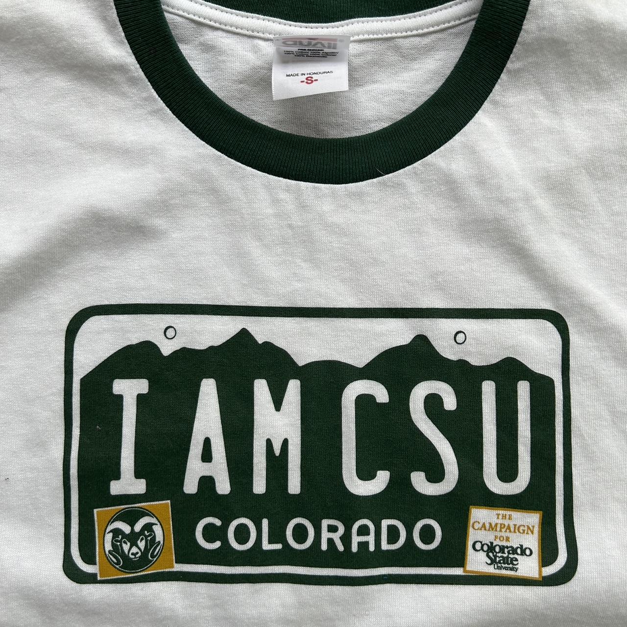 Vintage Anvil I Am CSU Ringer Tshirt size Small