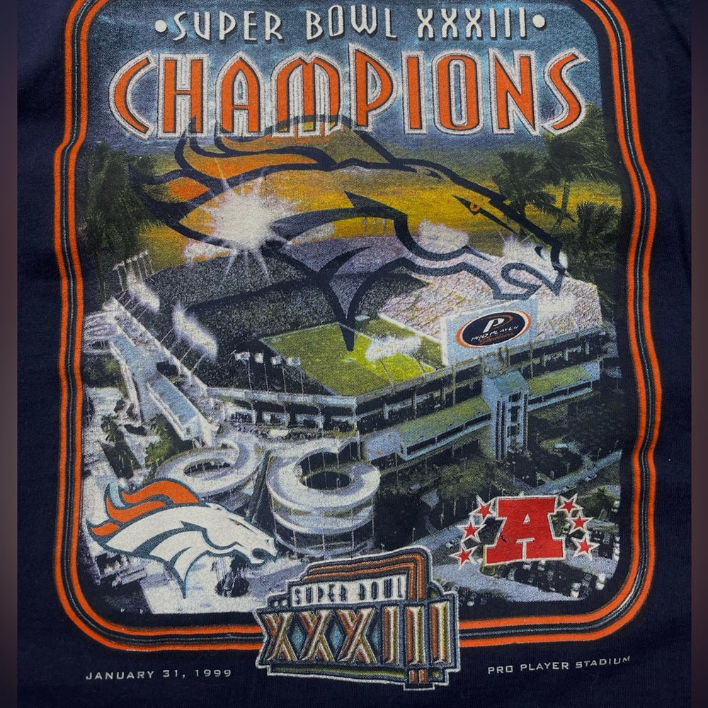 Vintage 1998 Denver Broncos Super bowl Champions Pro Player t-shirt size XL