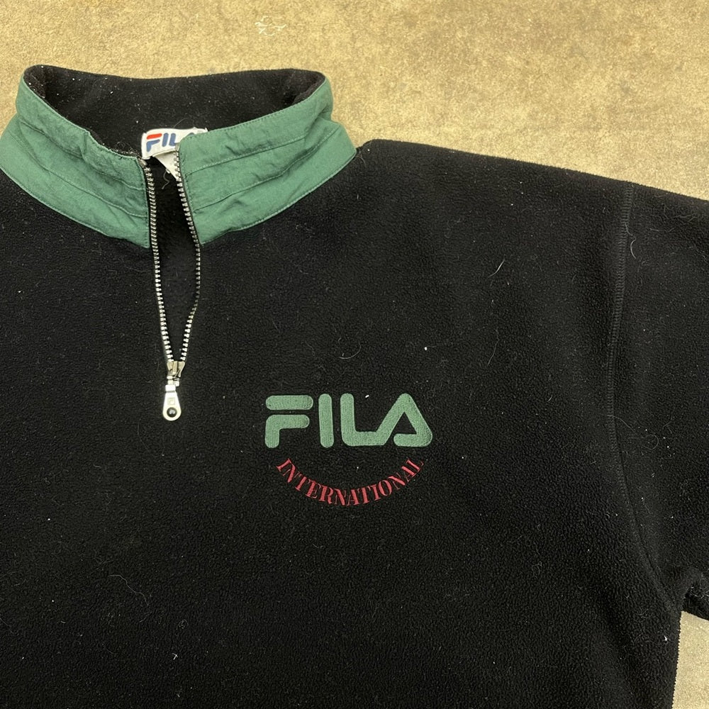 Men’s Vintage 80s-90s Fila International fleece quarter zip pullover size Large